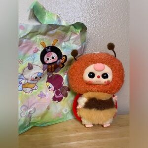 Baby Three Elf Series Lady Bug with Fangs Plush Keychain
